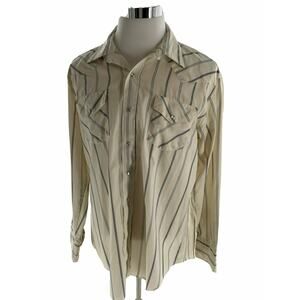 Silver Collection By Karman Dress Shirt Men's Sz XL Pearl Snap Button Up Casual